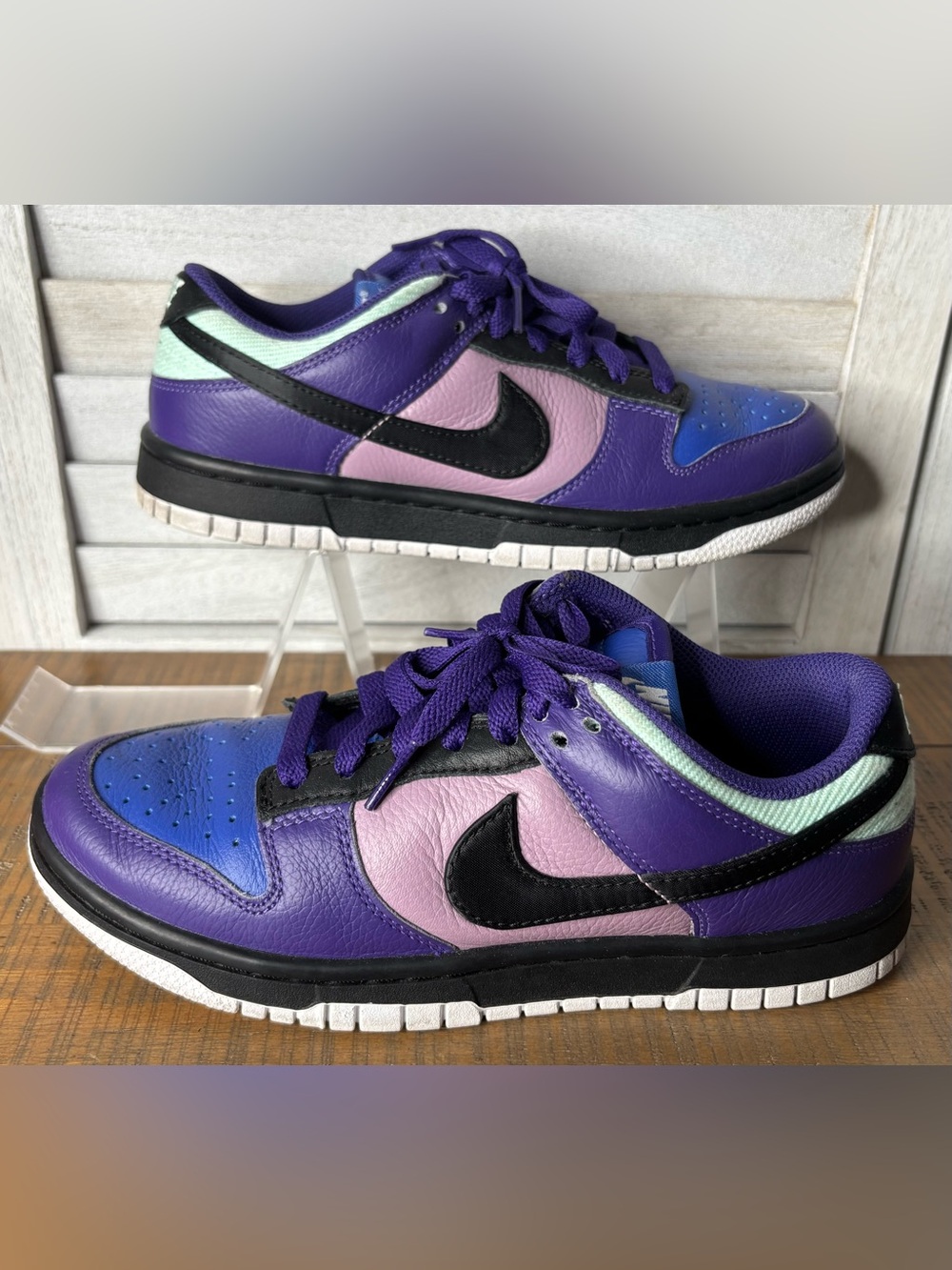 Nike Dunk Low By You Custom Purple Black Mint Green Sneakers Women’s Size 5.5